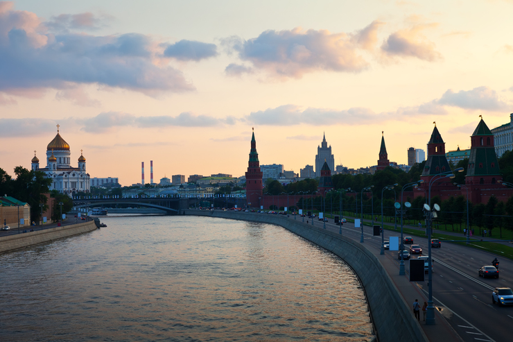 Header view moscow dusk russia