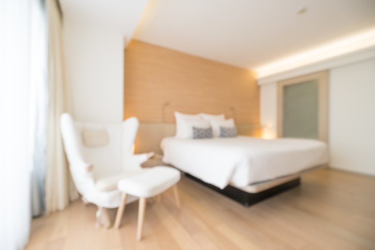 Header blurred double bed armchair