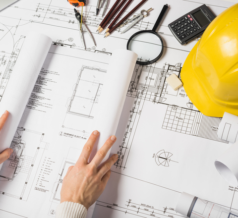 Vertical slider crop architect opening blueprint