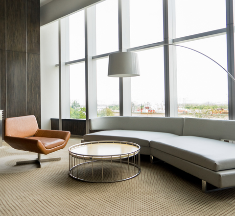 Vertical slider modern lounge room interior office building