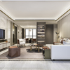 Art thumb loft luxury living room with bookshelf near dining table